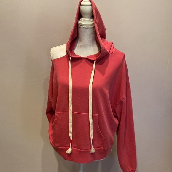 Wildfox Shady Lady Cold Shoulder Rose Sweatshirt Hoodie Pullover NWT - Picture 4 of 6